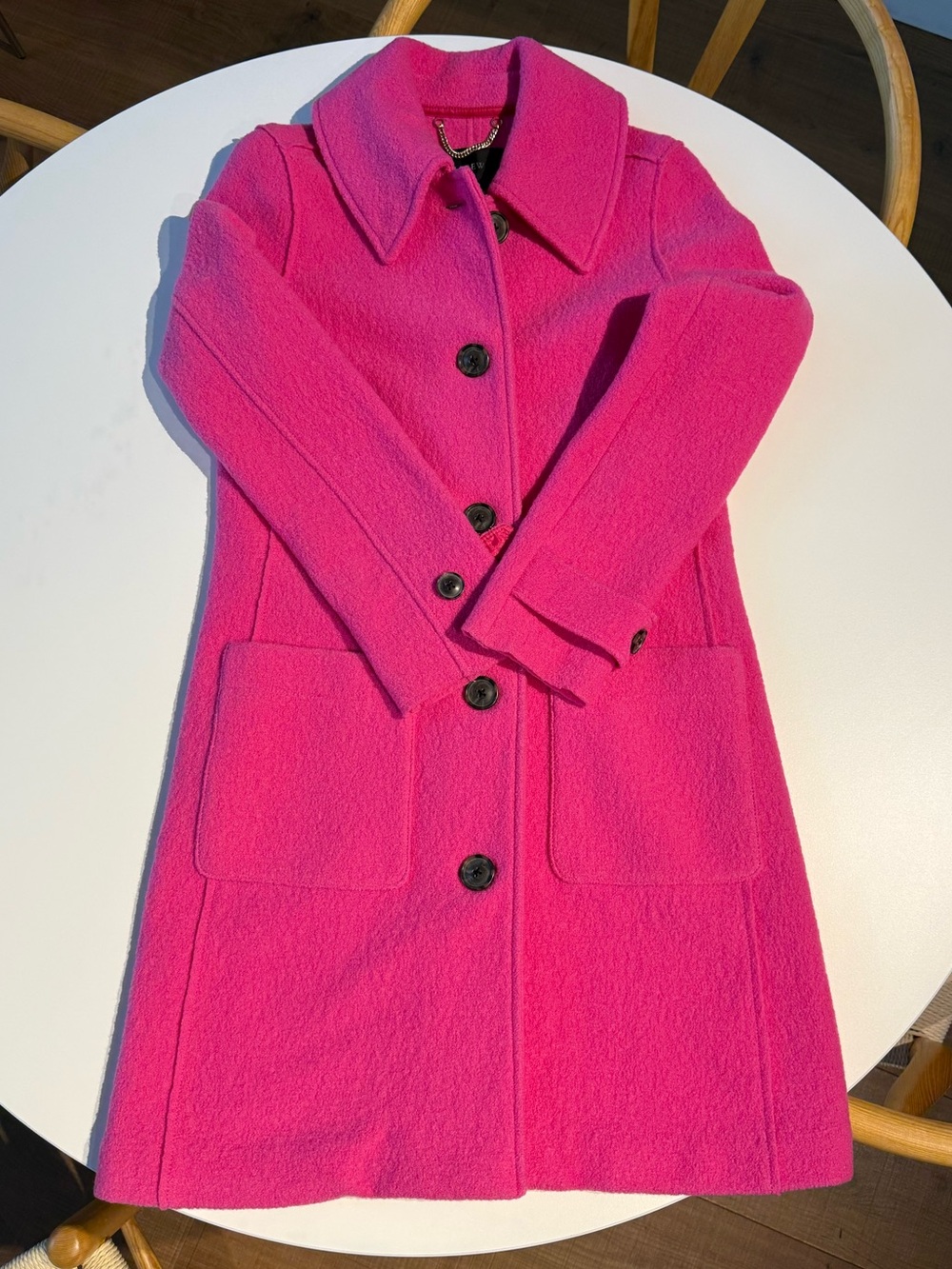 J. Crew Hot Pink Wool Pea Coat